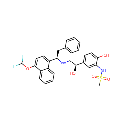 CS(=O)(=O)Nc1cc([C@@H](O)CN[C@H](Cc2ccccc2)c2ccc(OC(F)F)c3ccccc23)ccc1O ZINC000026829367