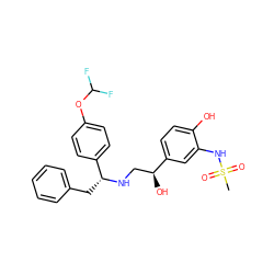 CS(=O)(=O)Nc1cc([C@@H](O)CN[C@H](Cc2ccccc2)c2ccc(OC(F)F)cc2)ccc1O ZINC000026830561