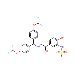 CS(=O)(=O)Nc1cc([C@@H](O)CNC(c2ccc(OC(F)F)cc2)c2ccc(OC(F)F)cc2)ccc1O ZINC000026827211