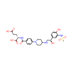 CS(=O)(=O)Nc1cc([C@@H](O)CNC2CCN(c3ccc(C(=O)N[C@@H](CCC(=O)O)C(=O)O)cc3)CC2)ccc1O ZINC000029232352