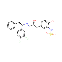 CS(=O)(=O)Nc1cc(C[C@H](O)CN[C@H](Cc2ccccc2)c2ccc(Cl)c(Cl)c2)ccc1O ZINC000028958084