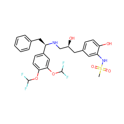 CS(=O)(=O)Nc1cc(C[C@H](O)CN[C@H](Cc2ccccc2)c2ccc(OC(F)F)c(OC(F)F)c2)ccc1O ZINC000028958089