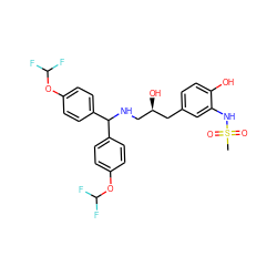 CS(=O)(=O)Nc1cc(C[C@H](O)CNC(c2ccc(OC(F)F)cc2)c2ccc(OC(F)F)cc2)ccc1O ZINC000028958114