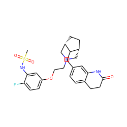 CS(=O)(=O)Nc1cc(OCCN2C[C@H]3CC[C@@H](C2)C3Cc2ccc3c(c2)NC(=O)CC3)ccc1F ZINC000049049038