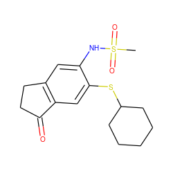 CS(=O)(=O)Nc1cc2c(cc1SC1CCCCC1)C(=O)CC2 ZINC000013744786