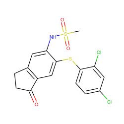 CS(=O)(=O)Nc1cc2c(cc1Sc1ccc(Cl)cc1Cl)C(=O)CC2 ZINC000013744777