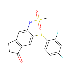 CS(=O)(=O)Nc1cc2c(cc1Sc1ccc(F)cc1F)C(=O)CC2 ZINC000001887701