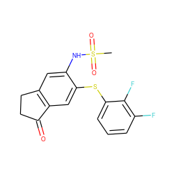 CS(=O)(=O)Nc1cc2c(cc1Sc1cccc(F)c1F)C(=O)CC2 ZINC000028118246