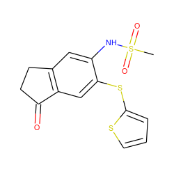 CS(=O)(=O)Nc1cc2c(cc1Sc1cccs1)C(=O)CC2 ZINC000000018924