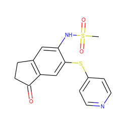 CS(=O)(=O)Nc1cc2c(cc1Sc1ccncc1)C(=O)CC2 ZINC000012352342