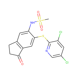 CS(=O)(=O)Nc1cc2c(cc1Sc1ncc(Cl)cc1Cl)C(=O)CC2 ZINC000003814809