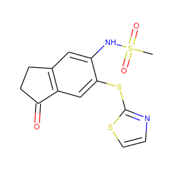 CS(=O)(=O)Nc1cc2c(cc1Sc1nccs1)C(=O)CC2 ZINC000000018923