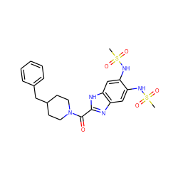 CS(=O)(=O)Nc1cc2nc(C(=O)N3CCC(Cc4ccccc4)CC3)[nH]c2cc1NS(C)(=O)=O ZINC000028604136