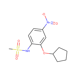 CS(=O)(=O)Nc1ccc([N+](=O)[O-])cc1OC1CCCC1 ZINC000013682016