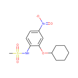 CS(=O)(=O)Nc1ccc([N+](=O)[O-])cc1OC1CCCCC1 ZINC000003791739