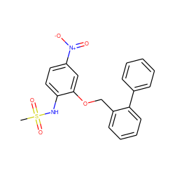 CS(=O)(=O)Nc1ccc([N+](=O)[O-])cc1OCc1ccccc1-c1ccccc1 ZINC000035324313