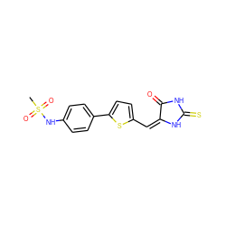 CS(=O)(=O)Nc1ccc(-c2ccc(/C=C3/NC(=S)NC3=O)s2)cc1 ZINC000103224352