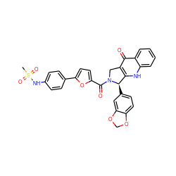 CS(=O)(=O)Nc1ccc(-c2ccc(C(=O)N3Cc4c([nH]c5ccccc5c4=O)[C@H]3c3ccc4c(c3)OCO4)o2)cc1 ZINC000001491402