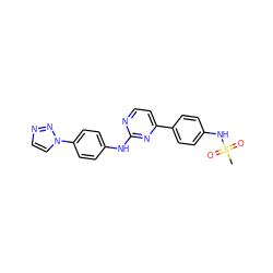 CS(=O)(=O)Nc1ccc(-c2ccnc(Nc3ccc(-n4ccnn4)cc3)n2)cc1 ZINC000045286868