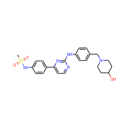 CS(=O)(=O)Nc1ccc(-c2ccnc(Nc3ccc(CN4CCC(O)CC4)cc3)n2)cc1 ZINC000096315968