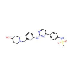 CS(=O)(=O)Nc1ccc(-c2ccnc(Nc3cccc(CN4CCC(O)CC4)c3)n2)cc1 ZINC000096315967