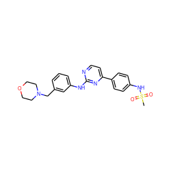 CS(=O)(=O)Nc1ccc(-c2ccnc(Nc3cccc(CN4CCOCC4)c3)n2)cc1 ZINC000048999038