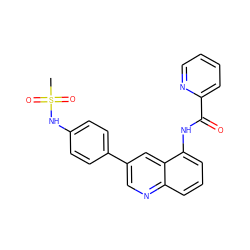 CS(=O)(=O)Nc1ccc(-c2cnc3cccc(NC(=O)c4ccccn4)c3c2)cc1 ZINC000028957605