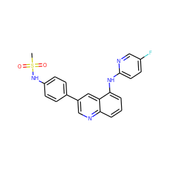 CS(=O)(=O)Nc1ccc(-c2cnc3cccc(Nc4ccc(F)cn4)c3c2)cc1 ZINC000028957612