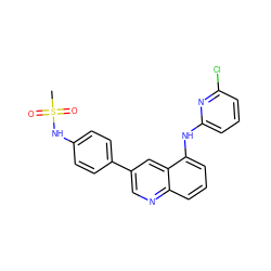 CS(=O)(=O)Nc1ccc(-c2cnc3cccc(Nc4cccc(Cl)n4)c3c2)cc1 ZINC000028957610