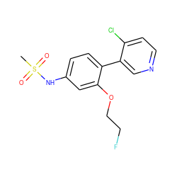 CS(=O)(=O)Nc1ccc(-c2cnccc2Cl)c(OCCF)c1 ZINC000114028008