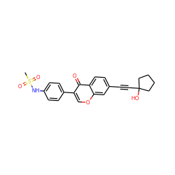 CS(=O)(=O)Nc1ccc(-c2coc3cc(C#CC4(O)CCCC4)ccc3c2=O)cc1 ZINC000169700845