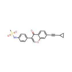 CS(=O)(=O)Nc1ccc(-c2coc3cc(C#CC4CC4)ccc3c2=O)cc1 ZINC000169700833