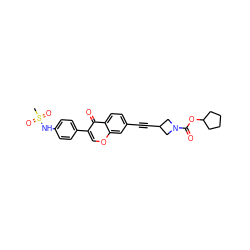 CS(=O)(=O)Nc1ccc(-c2coc3cc(C#CC4CN(C(=O)OC5CCCC5)C4)ccc3c2=O)cc1 ZINC000169700853