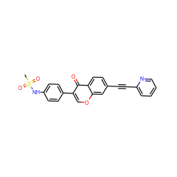 CS(=O)(=O)Nc1ccc(-c2coc3cc(C#Cc4ccccn4)ccc3c2=O)cc1 ZINC000169700840