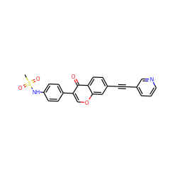 CS(=O)(=O)Nc1ccc(-c2coc3cc(C#Cc4cccnc4)ccc3c2=O)cc1 ZINC000169700843