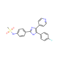 CS(=O)(=O)Nc1ccc(-c2nc(-c3ccncc3)c(-c3ccc(F)cc3)[nH]2)cc1 ZINC000008536362