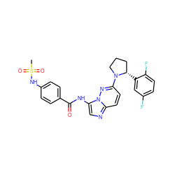 CS(=O)(=O)Nc1ccc(C(=O)Nc2cnc3ccc(N4CCC[C@@H]4c4cc(F)ccc4F)nn23)cc1 ZINC000068206818