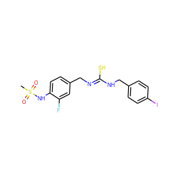 CS(=O)(=O)Nc1ccc(C/N=C(\S)NCc2ccc(I)cc2)cc1F ZINC000013672920