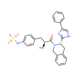 CS(=O)(=O)Nc1ccc(C[C@H](N)C(=O)N2Cc3ccccc3C[C@H]2c2nc(-c3ccccc3)c[nH]2)cc1 ZINC000036216162