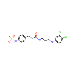 CS(=O)(=O)Nc1ccc(CCC(=O)NCCCNc2ccc(Cl)c(Cl)c2)cc1 ZINC000045350737