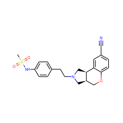 CS(=O)(=O)Nc1ccc(CCN2C[C@@H]3COc4ccc(C#N)cc4[C@@H]3C2)cc1 ZINC000026175973