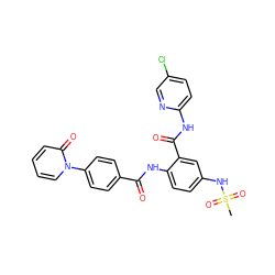 CS(=O)(=O)Nc1ccc(NC(=O)c2ccc(-n3ccccc3=O)cc2)c(C(=O)Nc2ccc(Cl)cn2)c1 ZINC000029046672