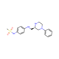 CS(=O)(=O)Nc1ccc(NC[C@@H]2CN(c3ccccc3)CCN2)cc1 ZINC000049925429