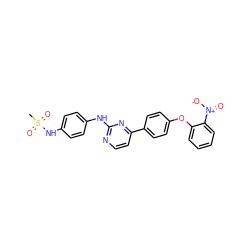 CS(=O)(=O)Nc1ccc(Nc2nccc(-c3ccc(Oc4ccccc4[N+](=O)[O-])cc3)n2)cc1 ZINC001772622131