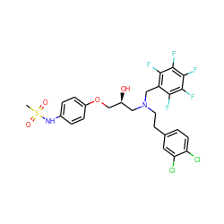 CS(=O)(=O)Nc1ccc(OC[C@@H](O)CN(CCc2ccc(Cl)c(Cl)c2)Cc2c(F)c(F)c(F)c(F)c2F)cc1 ZINC000049878272