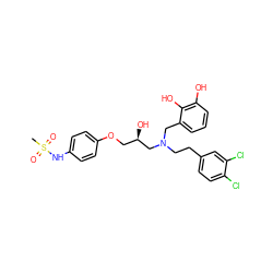 CS(=O)(=O)Nc1ccc(OC[C@@H](O)CN(CCc2ccc(Cl)c(Cl)c2)Cc2cccc(O)c2O)cc1 ZINC000049881499