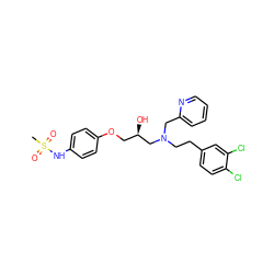 CS(=O)(=O)Nc1ccc(OC[C@@H](O)CN(CCc2ccc(Cl)c(Cl)c2)Cc2ccccn2)cc1 ZINC000040957443