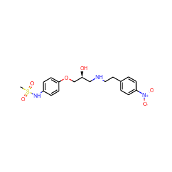 CS(=O)(=O)Nc1ccc(OC[C@@H](O)CNCCc2ccc([N+](=O)[O-])cc2)cc1 ZINC000040972562