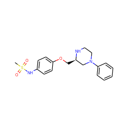 CS(=O)(=O)Nc1ccc(OC[C@@H]2CN(c3ccccc3)CCN2)cc1 ZINC000003796605