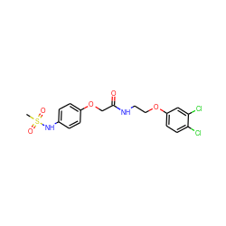 CS(=O)(=O)Nc1ccc(OCC(=O)NCCOc2ccc(Cl)c(Cl)c2)cc1 ZINC000045348782